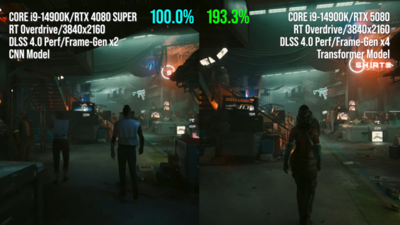 
			Перший тест продуктивності NVIDIA RTX 5080 з DLSS 4 у Cyberpunk 2077 від Digital Foundry — 913% приріст та краще зображення			