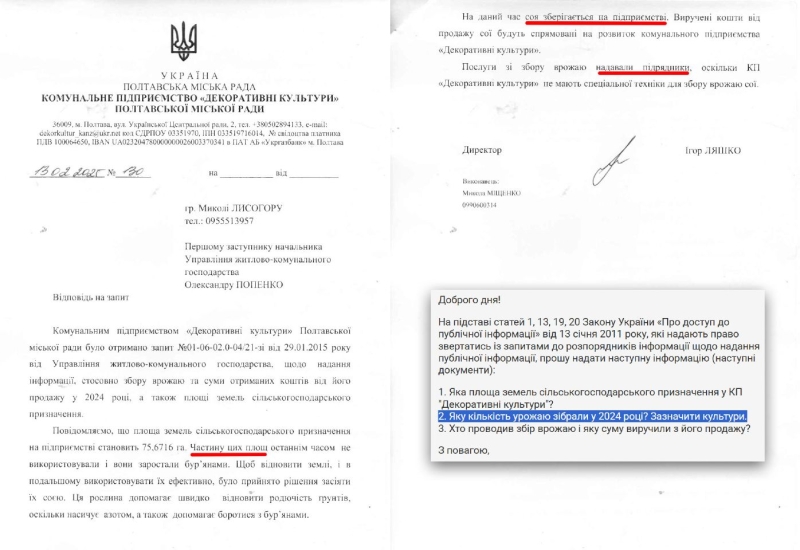 «Декоративні культури» приховують скільки тонн сої зібрали на своєму полі в рамках експерименту